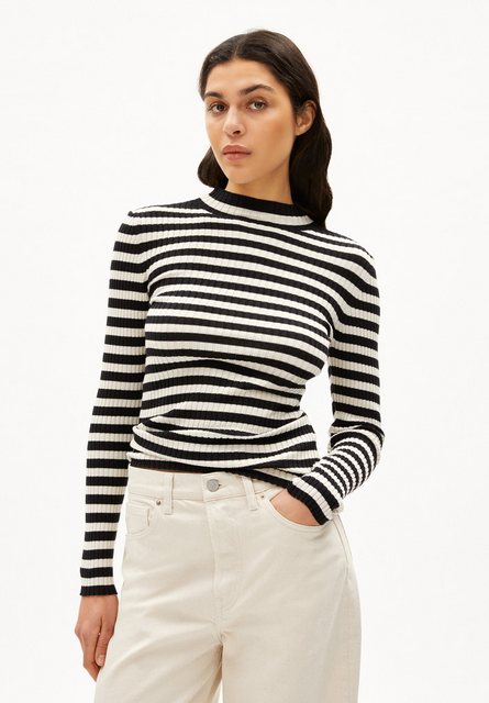 Armedangels Strickpullover ALAANIA STRIPED Damen Slim Fit aus Bio-Baumwolle günstig online kaufen