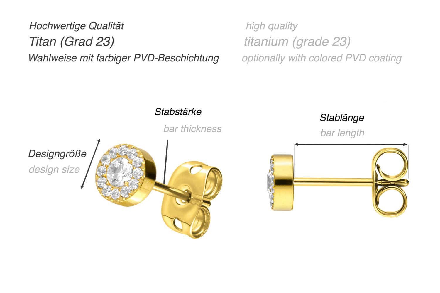 FILANGO Piercing-Set Titan Ohrstecker KRISTALLDISC (Ohrstecker günstig online kaufen