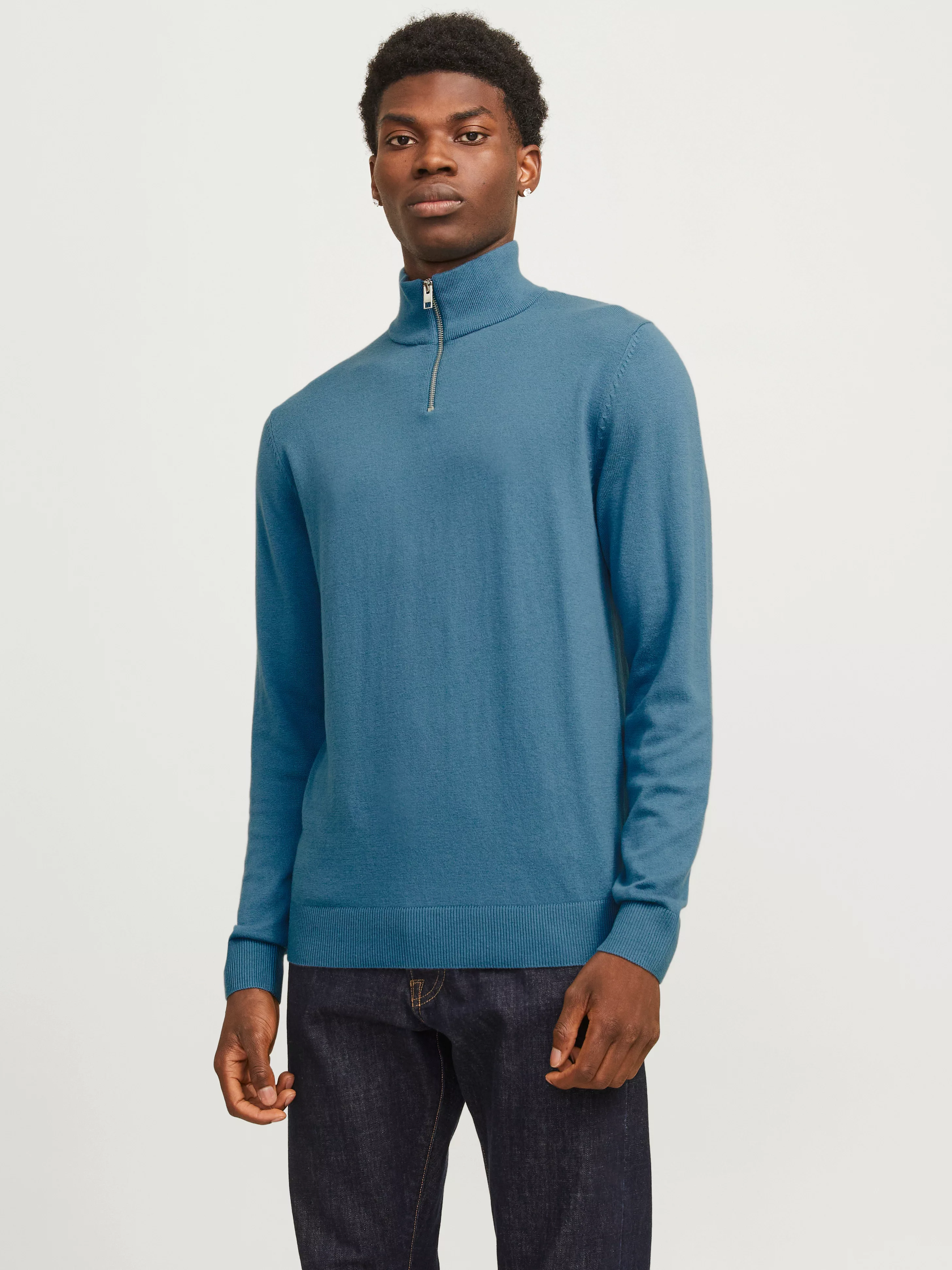 Jack & Jones Troyer "JJEEMIL KNIT HALF ZIP NOOS", mit Rippbündchen günstig online kaufen