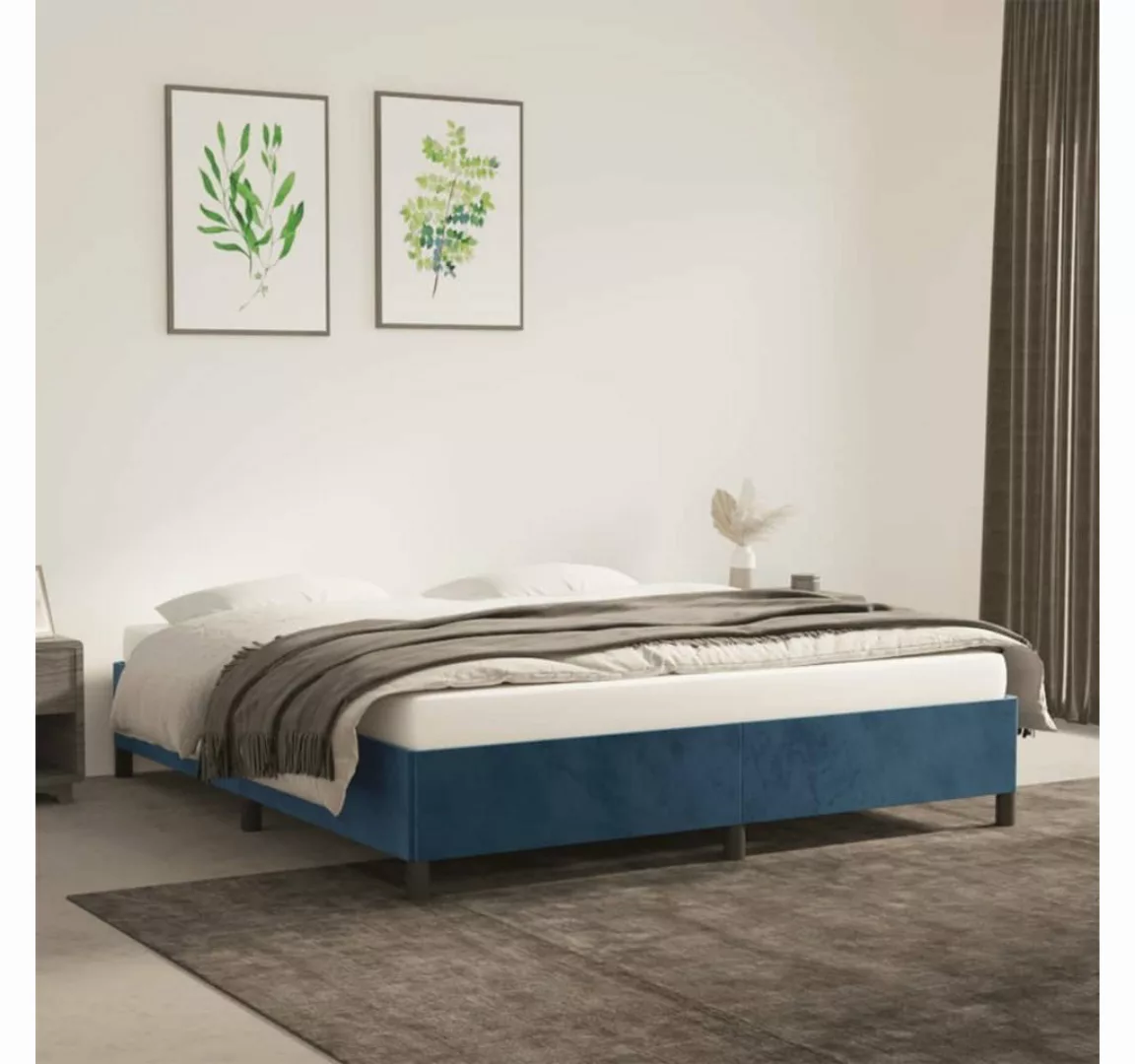 furnicato Bett Bettgestell Dunkelblau 180x200 cm Samt günstig online kaufen