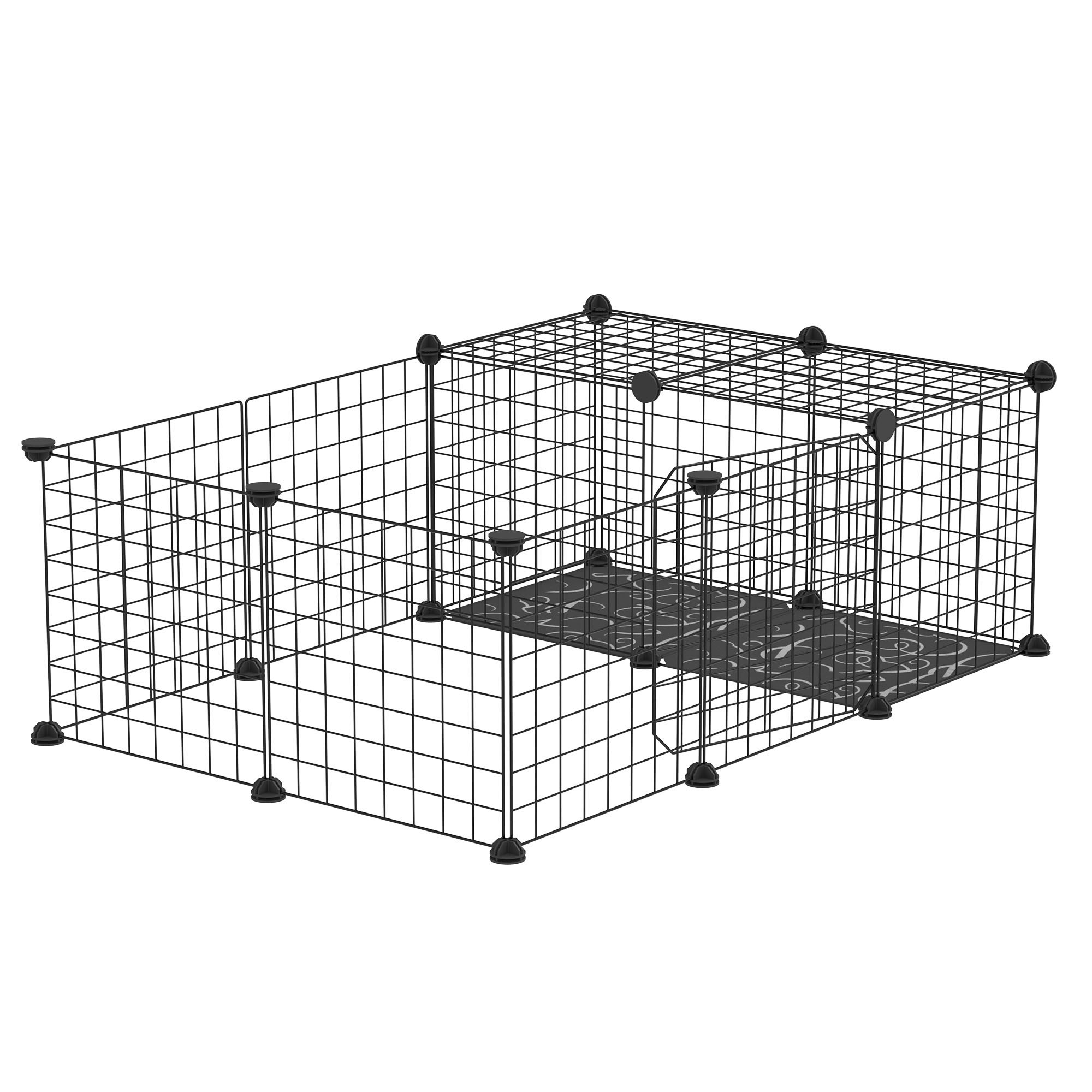 PawHut Kleintiergehege für Kaninchen, Meerschweinchen und Nager, modulares günstig online kaufen