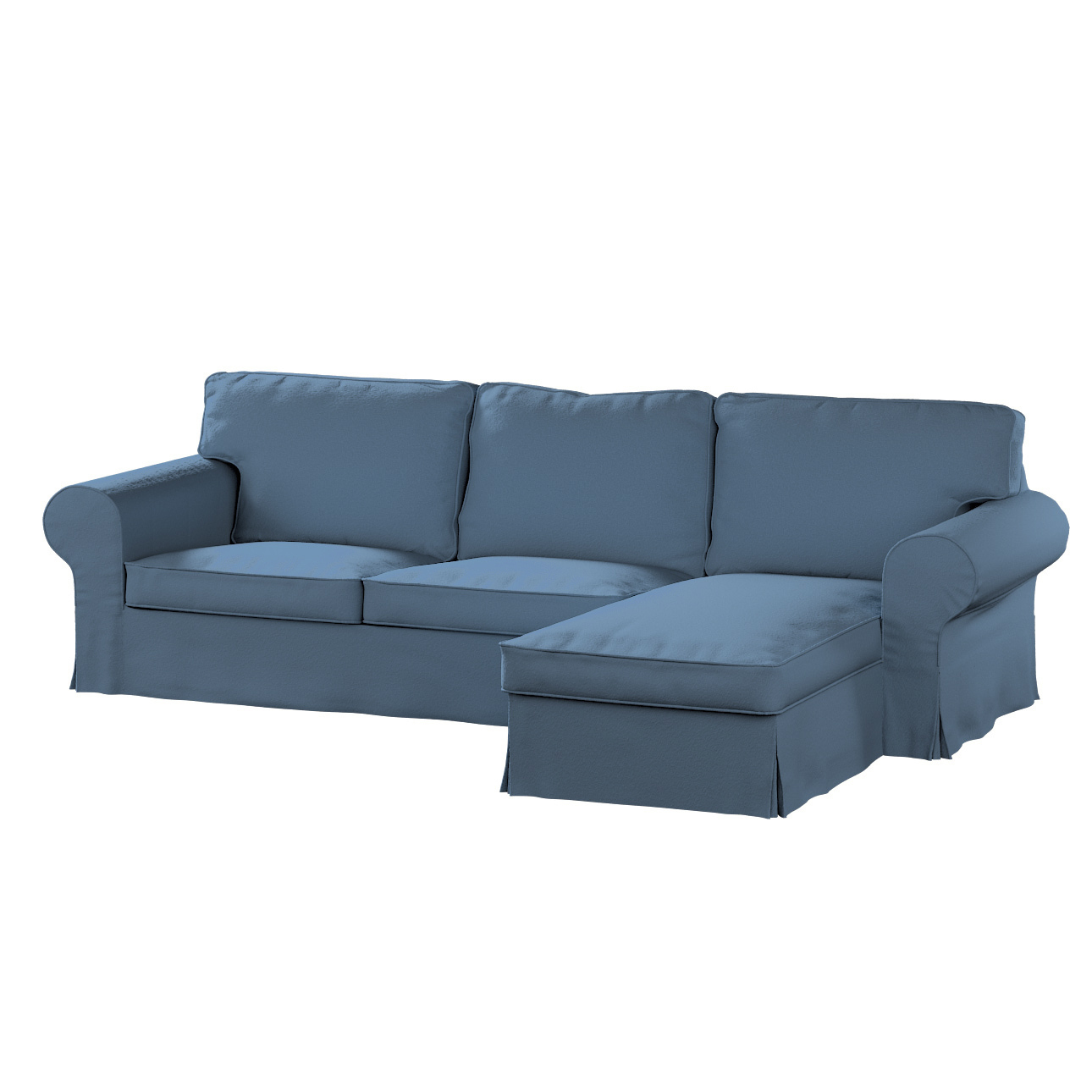 Bezug für Ektorp 2-Sitzer Sofa mit Recamiere, blau, Ektorp 2-Sitzer Sofabez günstig online kaufen