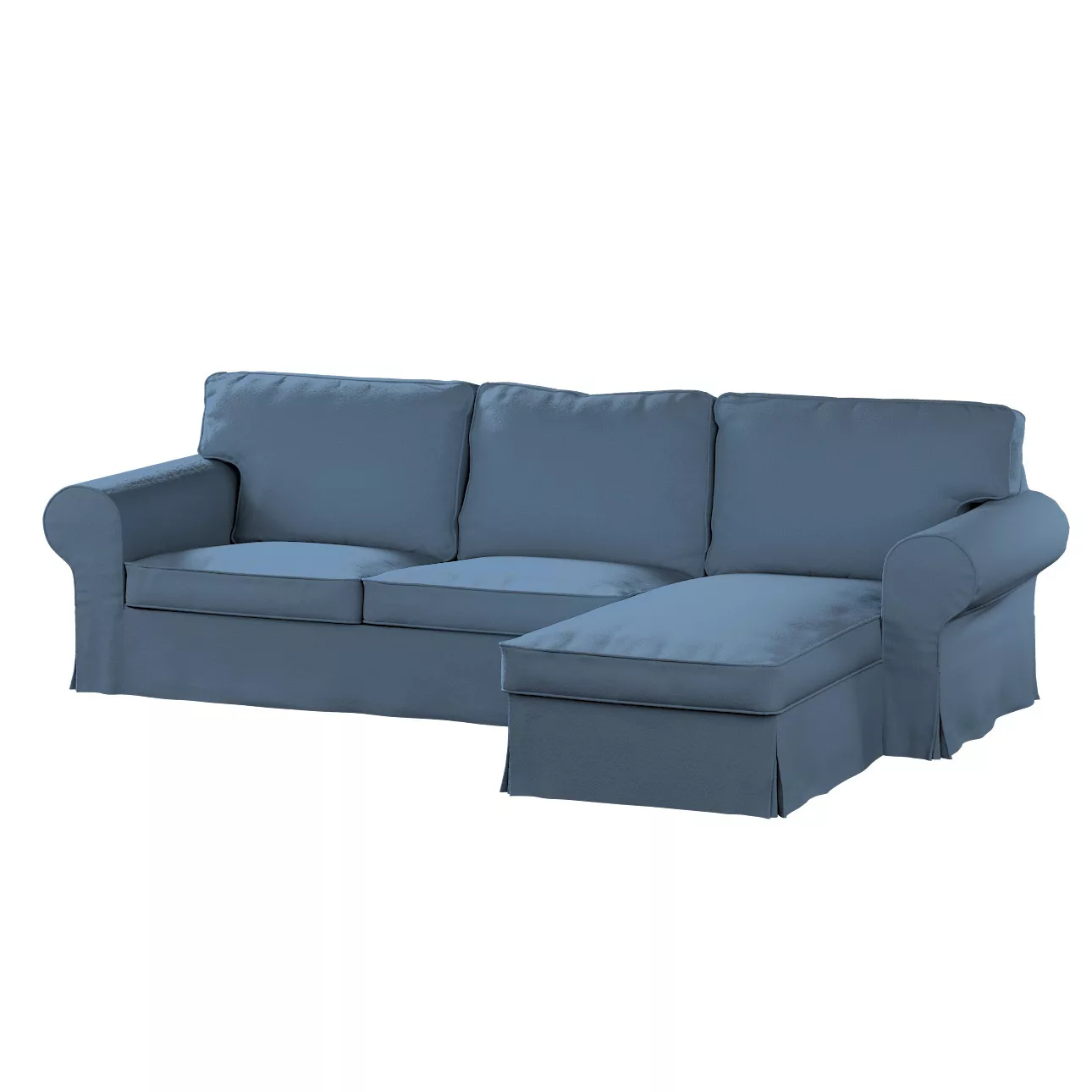 Bezug für Ektorp 2-Sitzer Sofa mit Recamiere, blau, Ektorp 2-Sitzer Sofabez günstig online kaufen