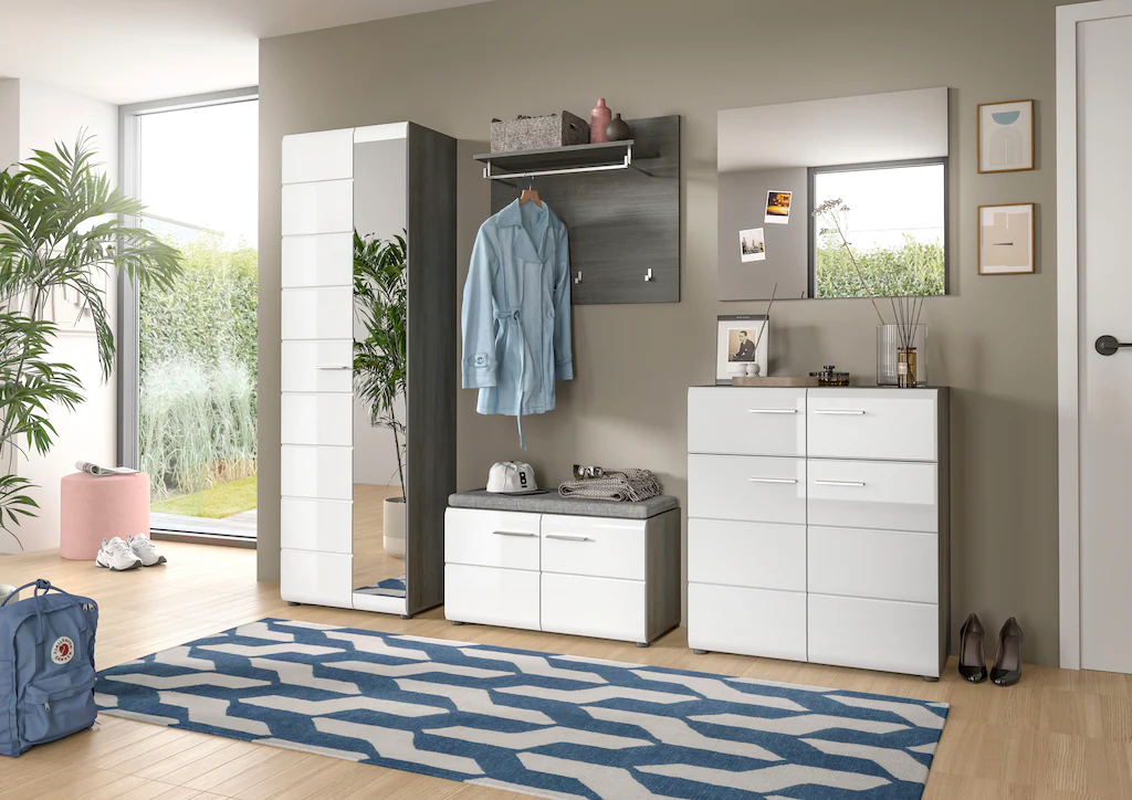 INOSIGN Garderoben-Set "Rumba, 5-teilig, Breite 250 cm, Hochglanz Front, be günstig online kaufen