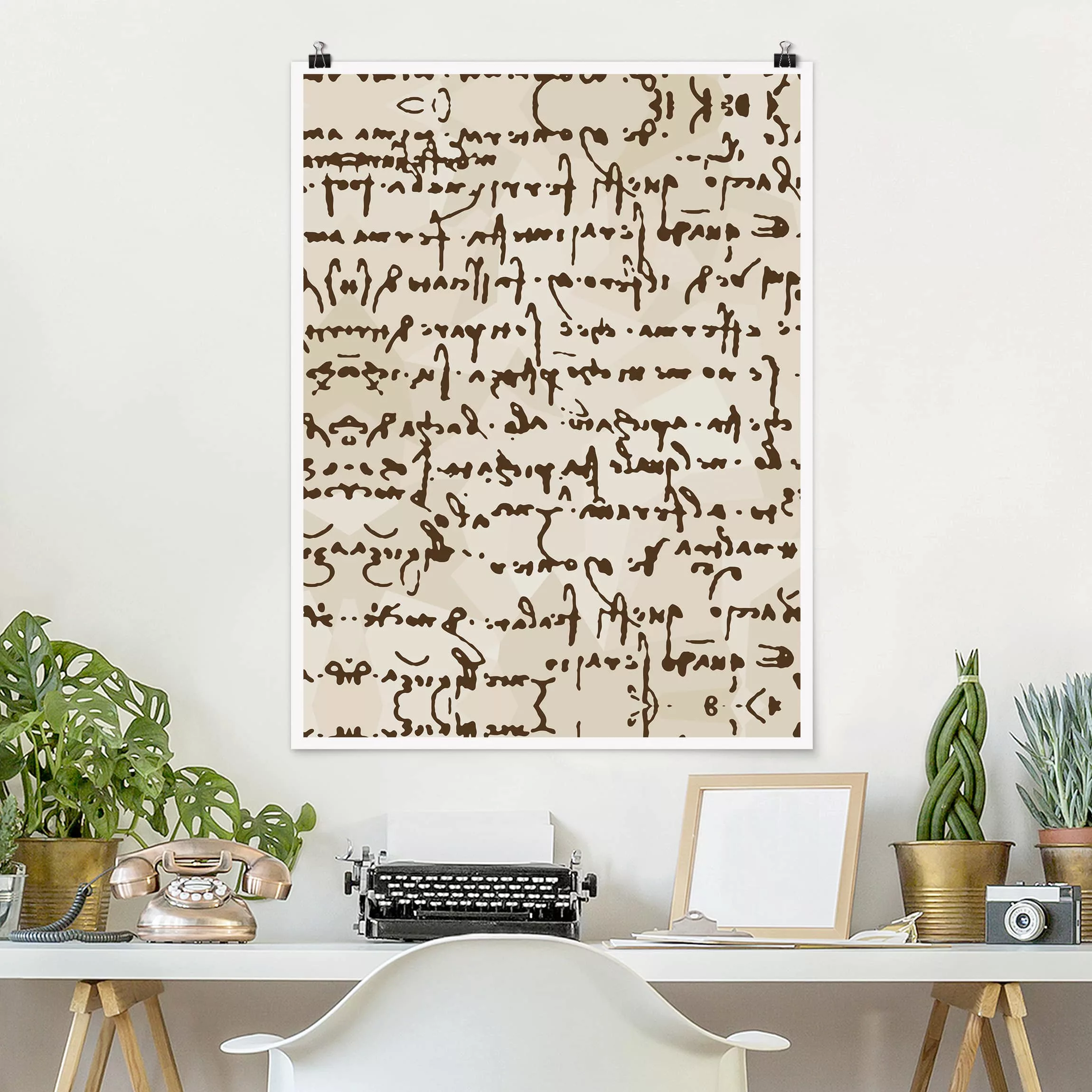 Poster Spruch - Hochformat Da Vinci Manuskript günstig online kaufen