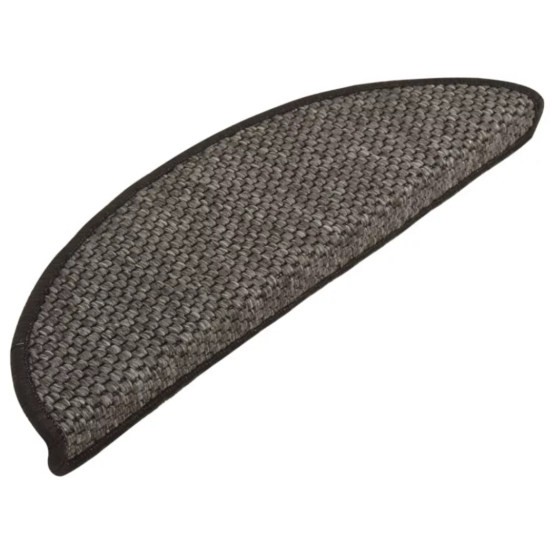 Treppenmatten Selbstklebend Sisal 15 Stk. 56x20 Cm Anthrazit günstig online kaufen