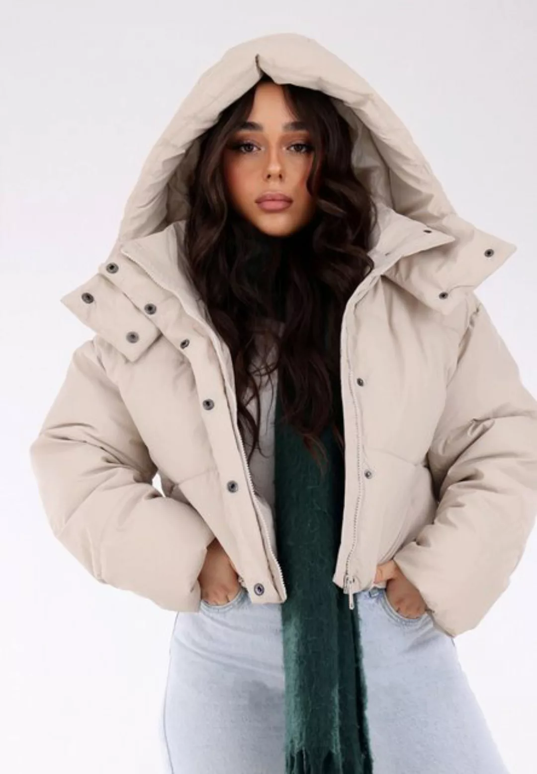 YC Fashion & Style Steppjacke Steppjacke – Winterjacke mit Kapuze Basic günstig online kaufen