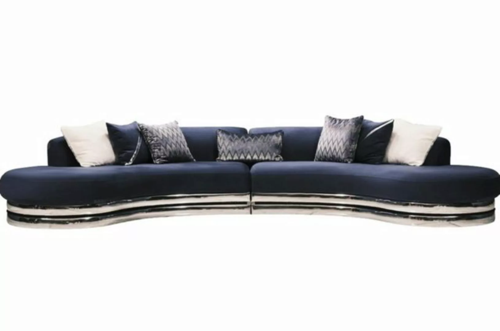 Xlmoebel Sofa Großes blaues Stoffsofa mit 5 Sitzplätzen in modernem Design, günstig online kaufen