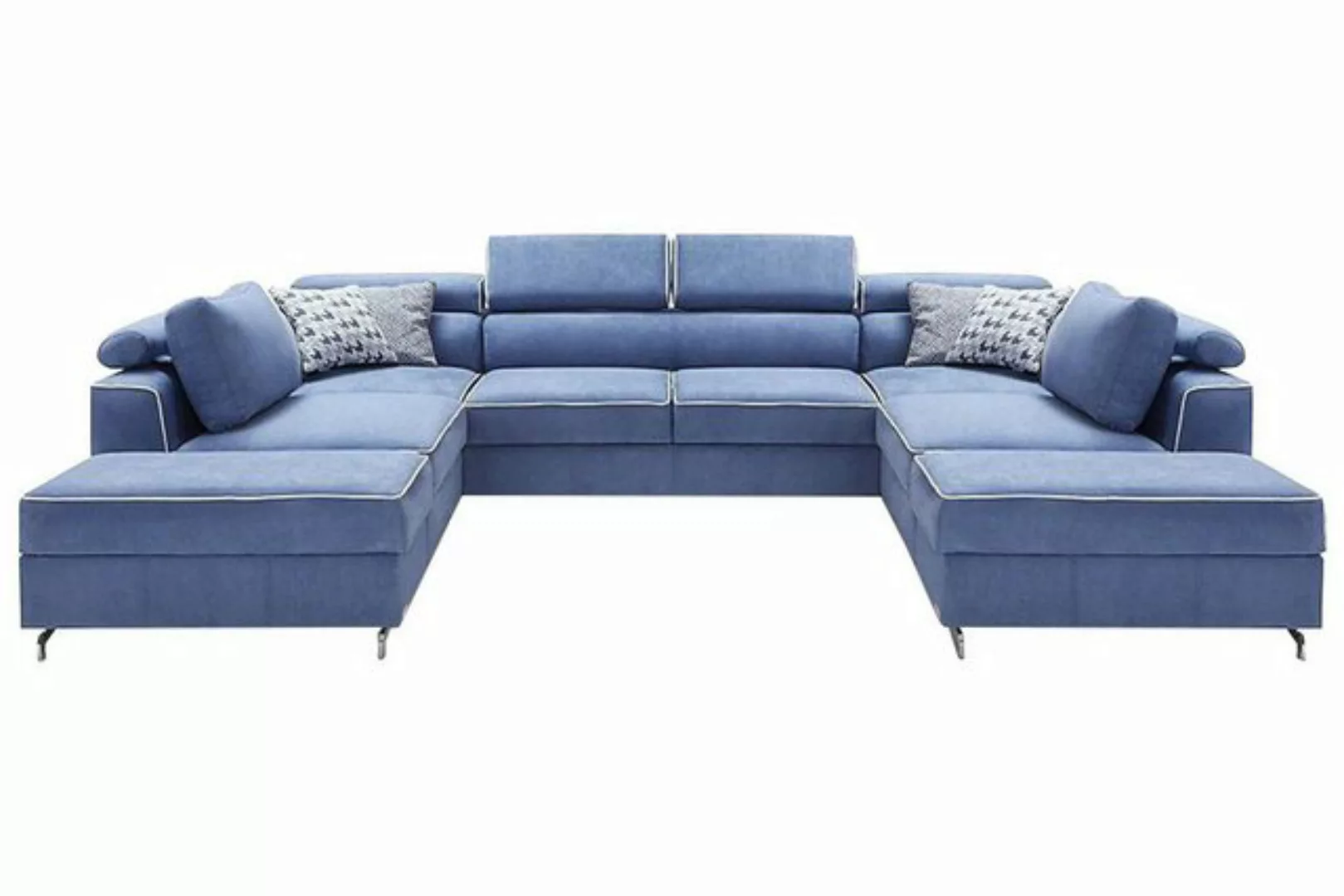 JVmoebel Ecksofa, Wohnlandschaft Bettfunktion Stoff Ecksofa U-Form Couch De günstig online kaufen