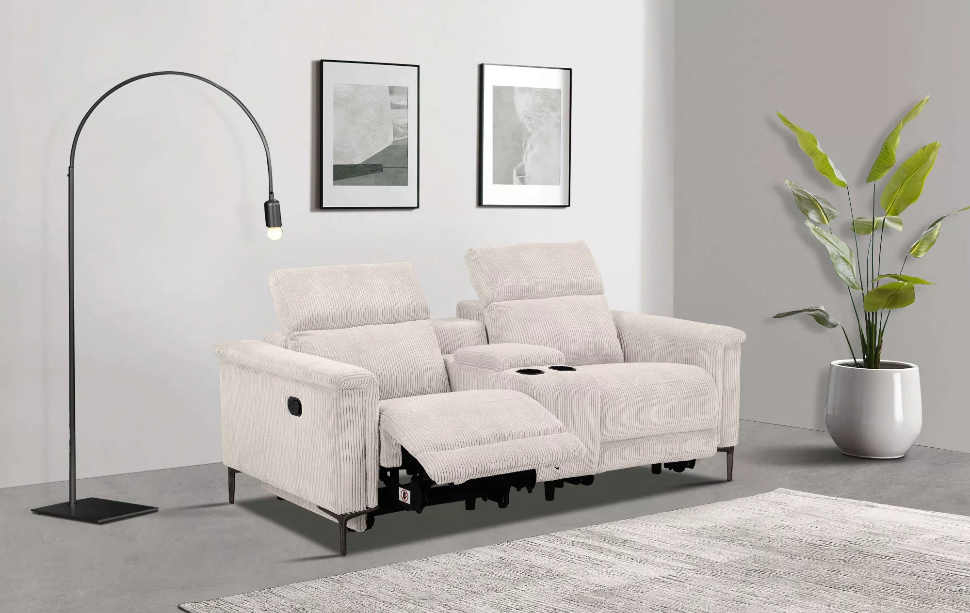 Places of Style 2-Sitzer "Lund in Cord, 2er-Kinosofa, TV-Sessel, Multimedia günstig online kaufen