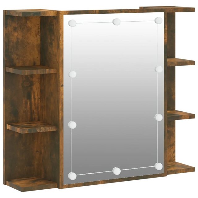 vidaXL Badezimmerspiegelschrank Spiegelschrank mit LED Räuchereiche 70x16,5 günstig online kaufen