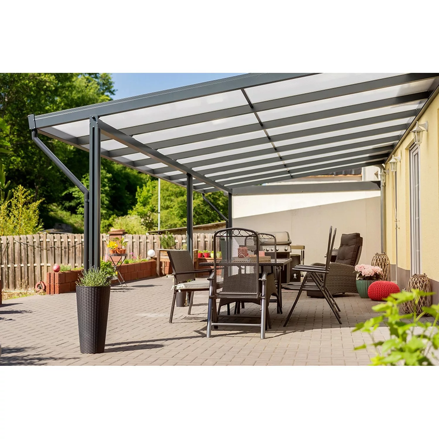 Gutta Terrassendach Prem. Anthrazit Stegpl PC Streifen Weiß 8.125 mm x 4.06 günstig online kaufen