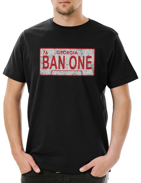 Urban Backwoods Print-Shirt Ban One Sign License Plate Herren T-Shirt Smoke günstig online kaufen