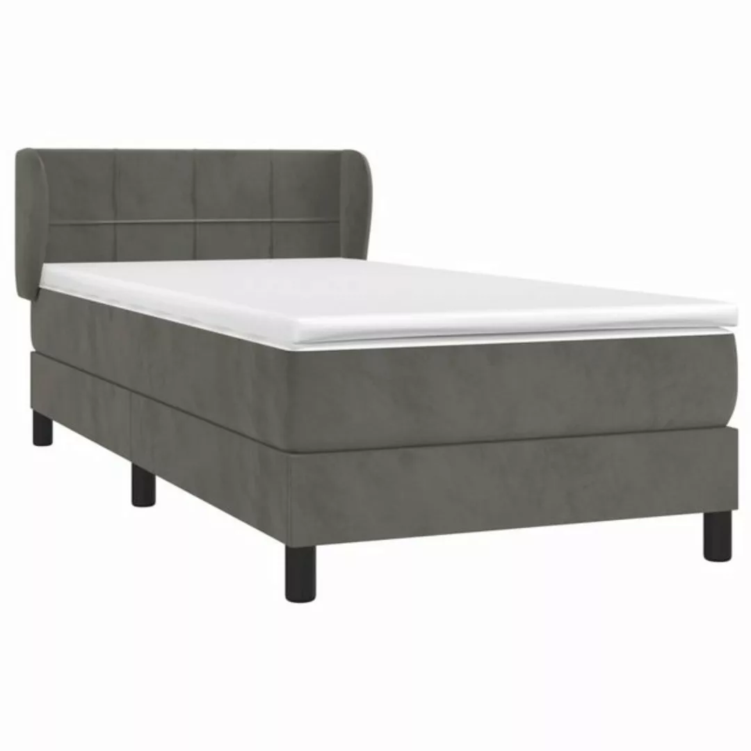 Vidaxl Boxspringbett Mit Matratze Dunkelgrau 80x200 Cm Samt günstig online kaufen