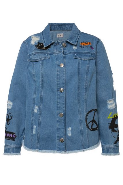 Angel of Style Kurzjacke Jeansjacke Classic Fit modisch verziert hemdkragen günstig online kaufen