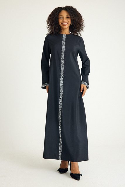 fashionshowcase Tunikakleid Damen Abaya mit Glitzerdetails in Leinenoptik M günstig online kaufen