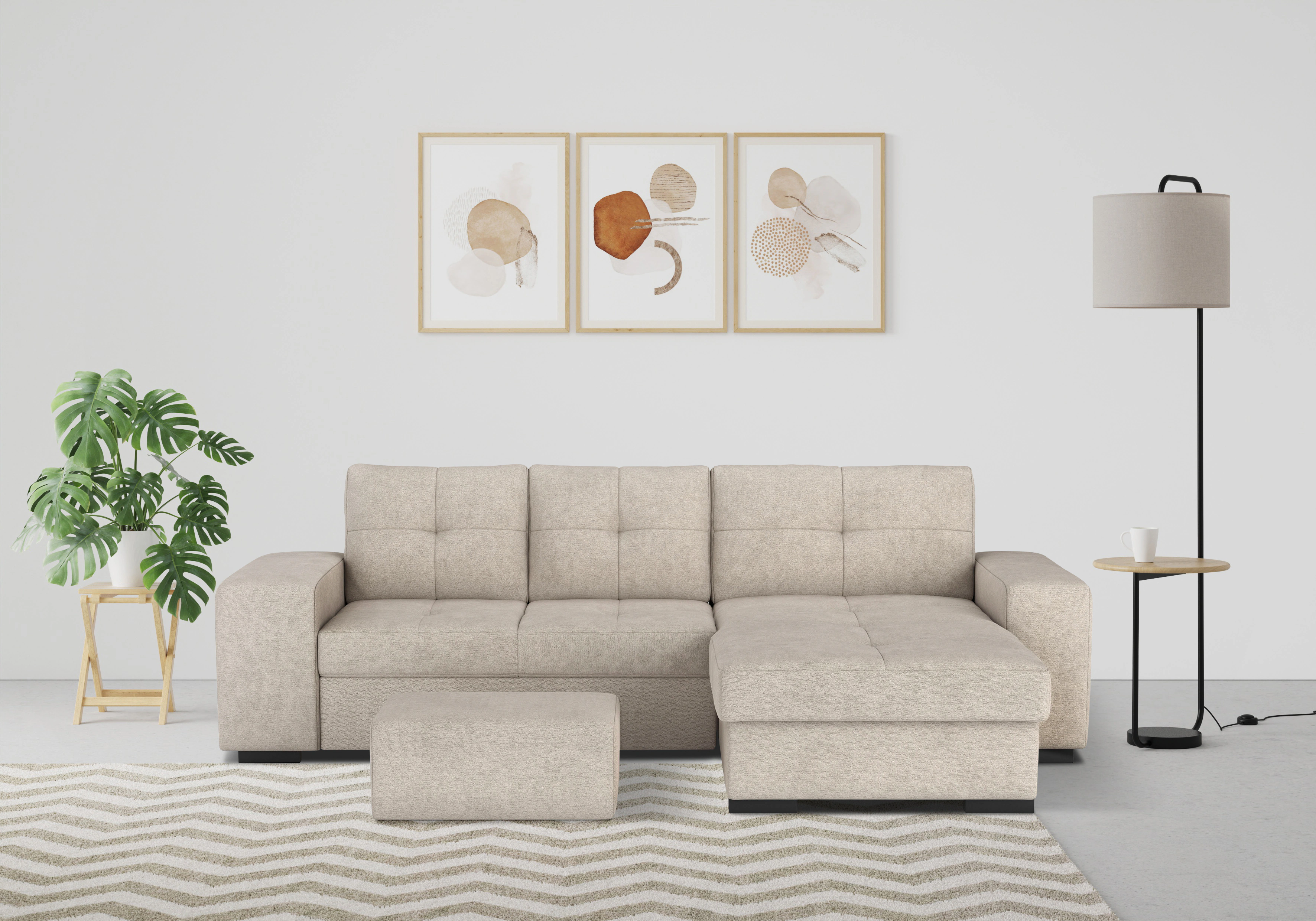 COTTA Ecksofa "Mattina L-Form", inkl. Hocker, wahlweise mit Bettfunktion un günstig online kaufen