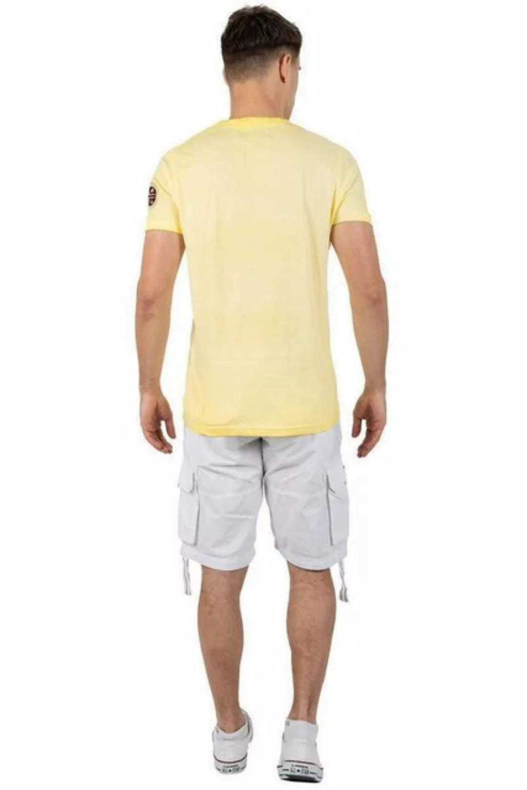 Geo Norway T-Shirt Casual Kurzarm Shirt bajoasis Men Yellow XL im Used Look günstig online kaufen