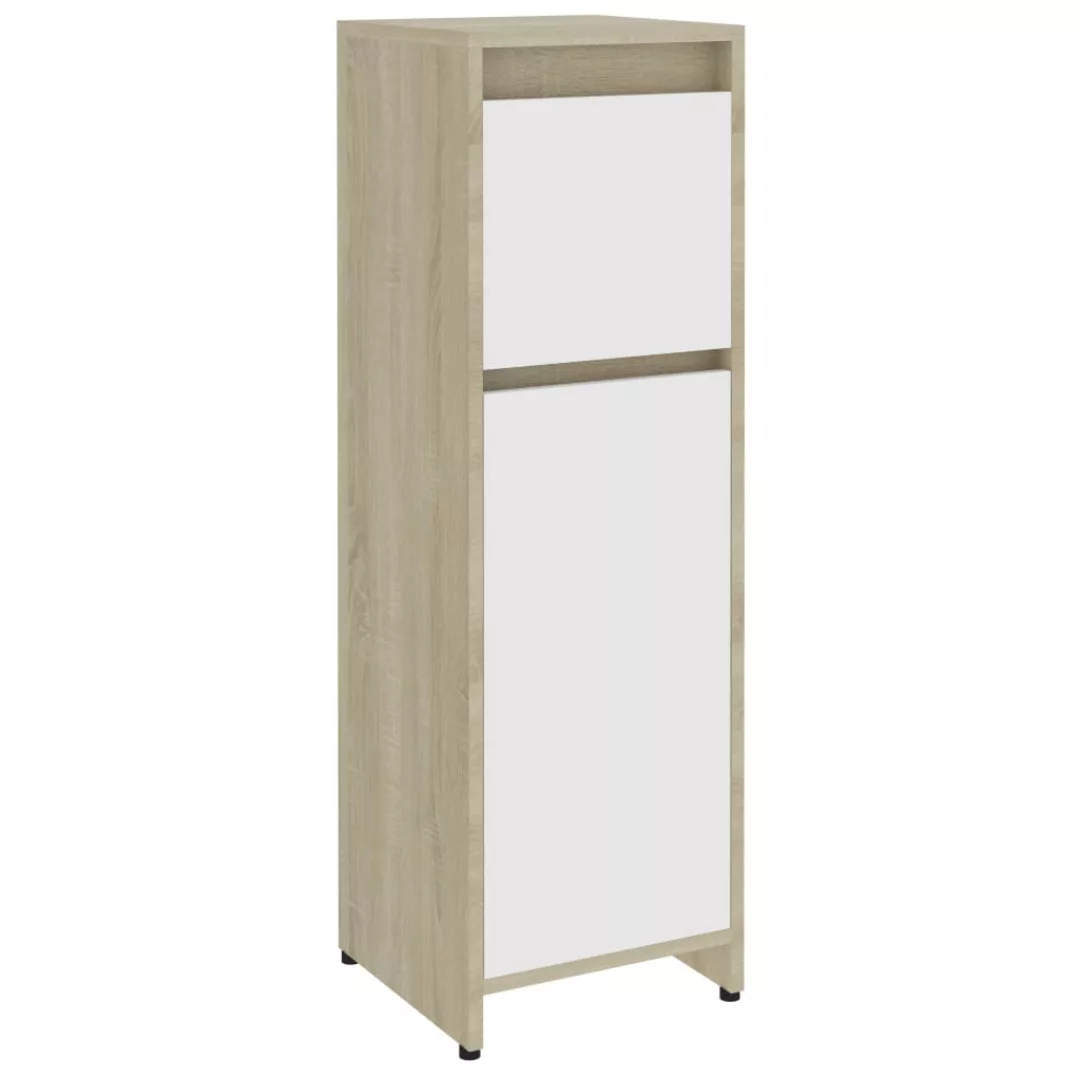 Badezimmerschrank Weiß Und Sonoma-eiche 30x30x95 Cm Spanplatte günstig online kaufen