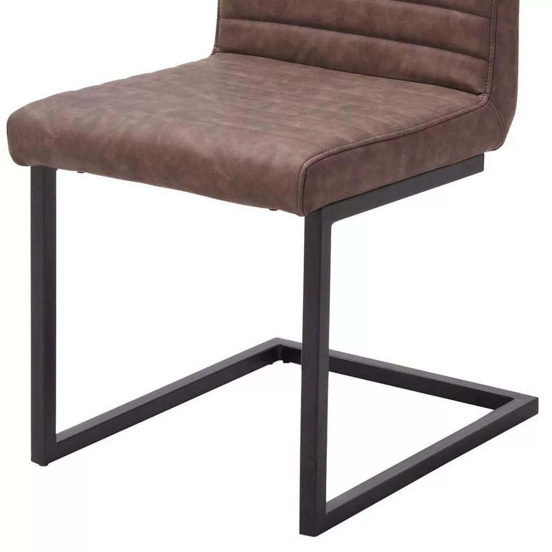 Schwingstuhl in Braun Schwarz Loft Design (4er Set) günstig online kaufen