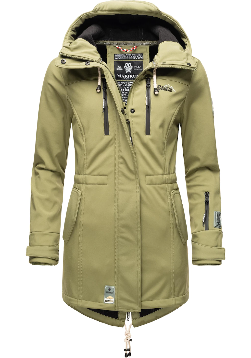 Marikoo Funktionsmantel "Zimtzicke", sportlicher Softshell Parka mit Kapuze günstig online kaufen