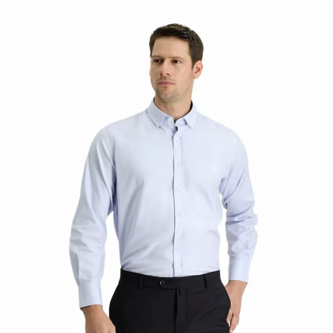 KIGILI Langarmhemd Herrenhemd Langarm schlichtes klassisches Hemd, normale günstig online kaufen