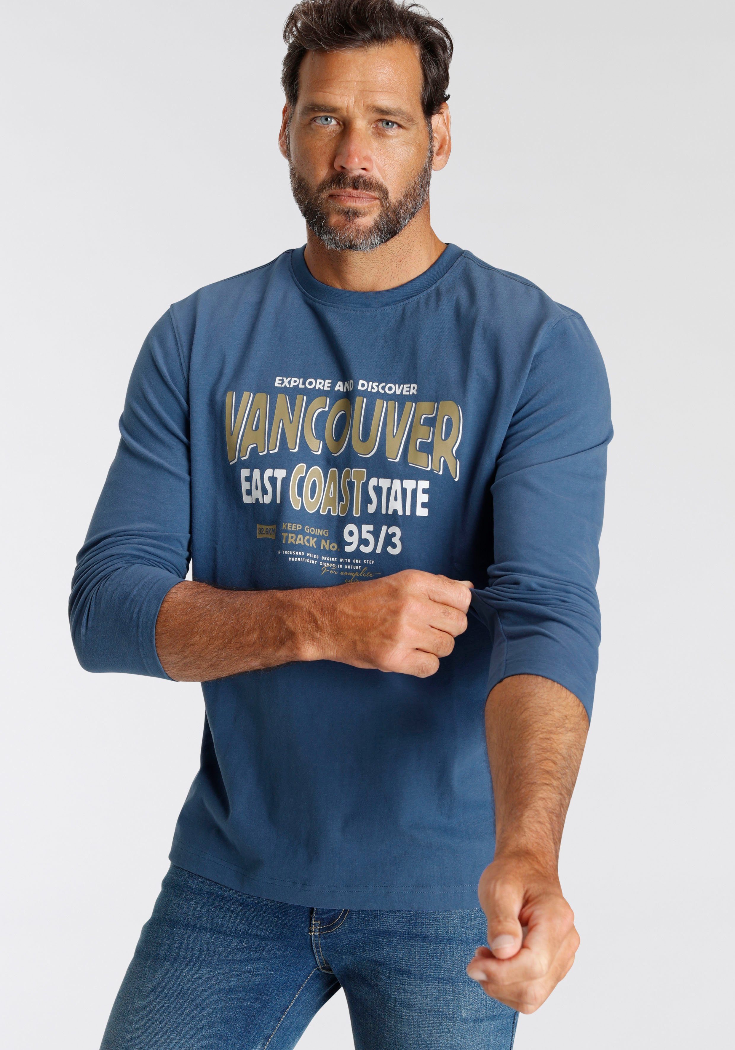 Man's World Langarmshirt Langarm, bedruckt, Rundhalsausschnitt, günstig online kaufen
