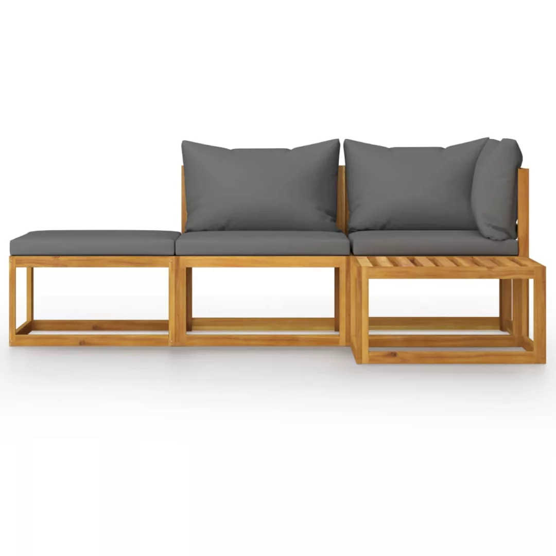 4-tlg. Garten-lounge-set Mit Auflage Massivholz Akazie günstig online kaufen