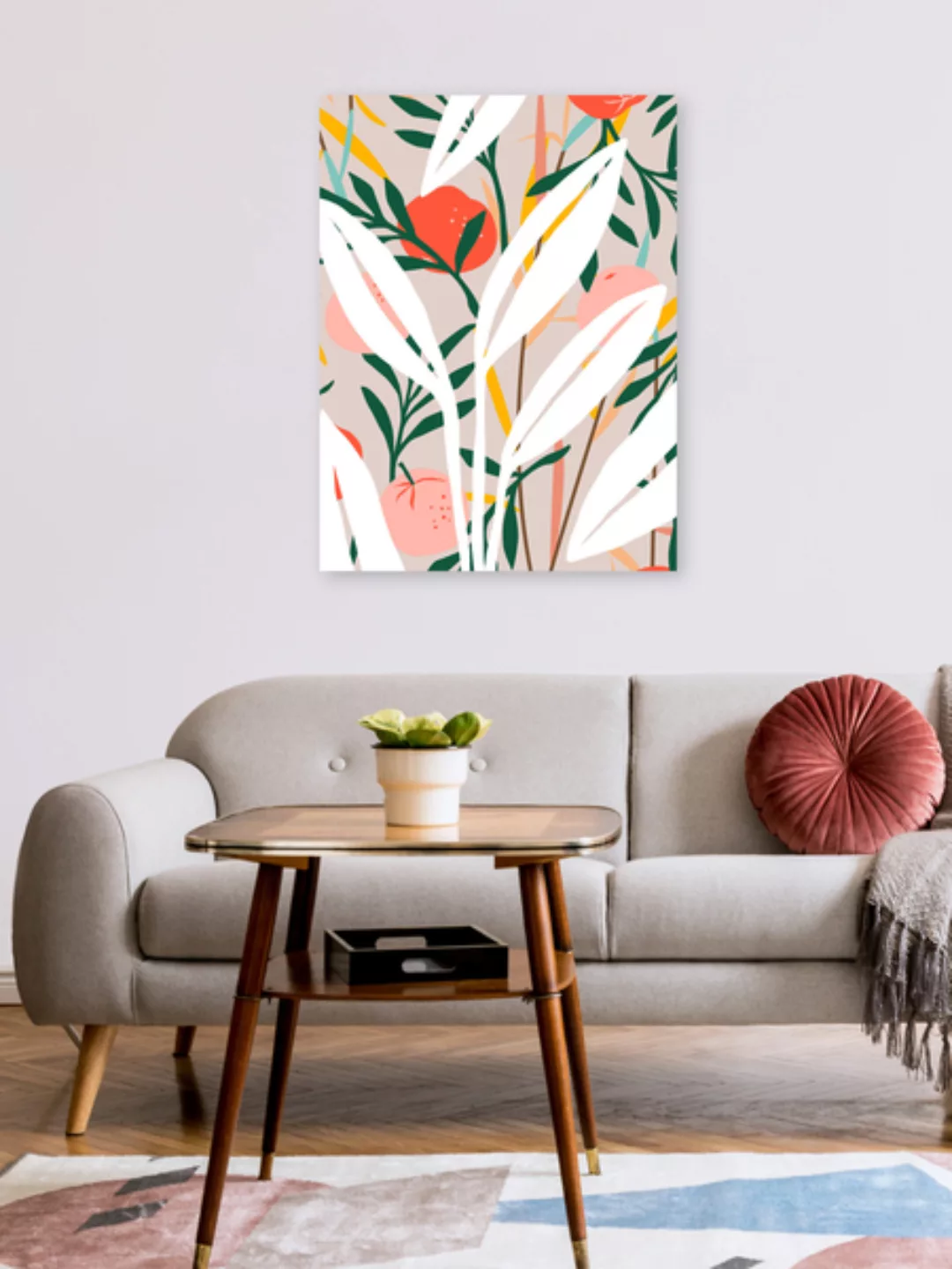 Poster / Leinwandbild - Abstract Plant Blush günstig online kaufen