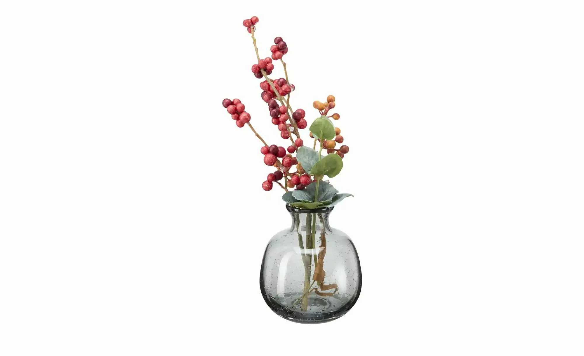 HOME STORY Vase   ¦ grau ¦ Glas ¦ Maße (cm): H: 10,5  Ø: 10 Accessoires > V günstig online kaufen