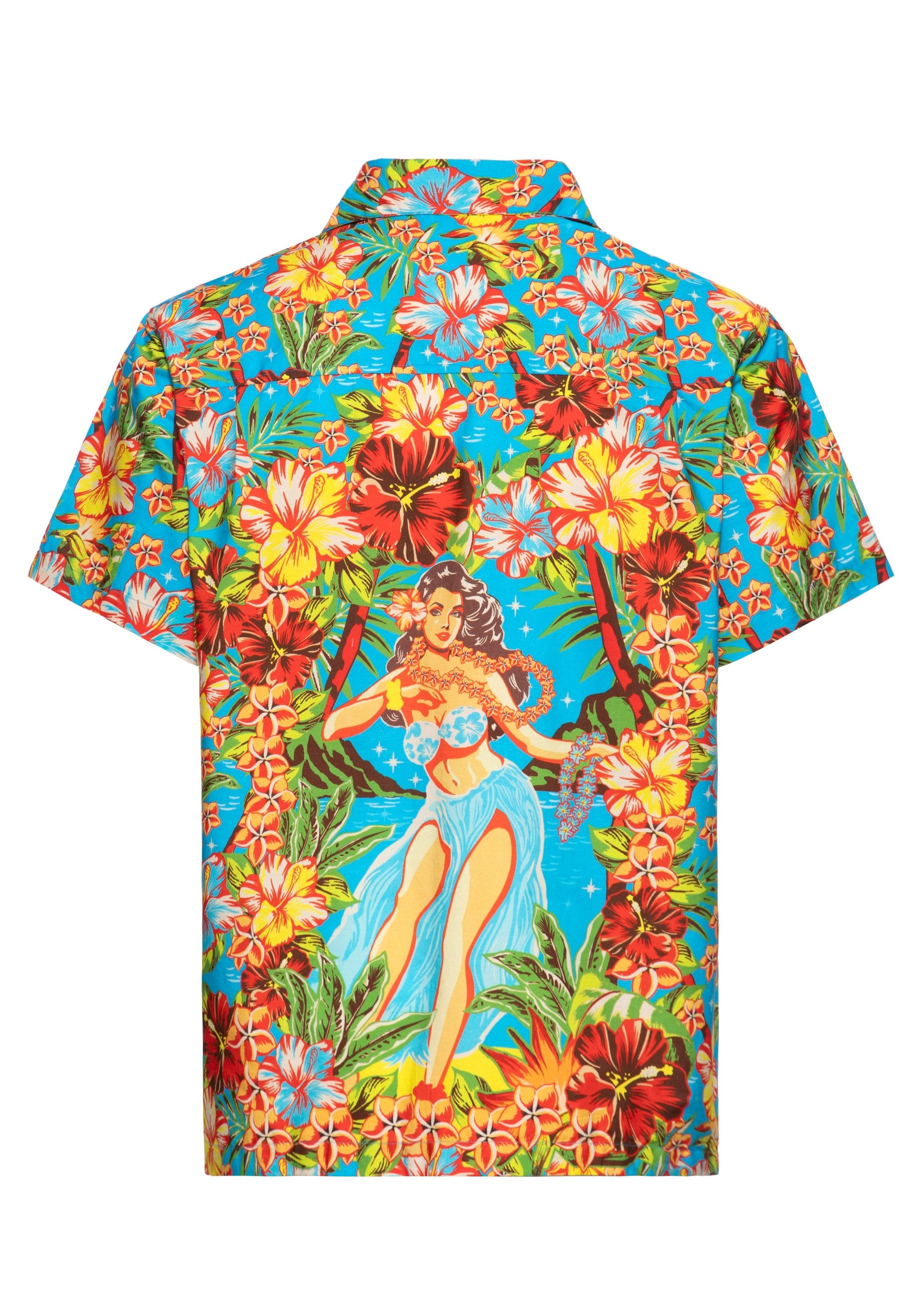KingKerosin Kurzarmhemd Hula Girl mit Hula-Girl-Artwork günstig online kaufen