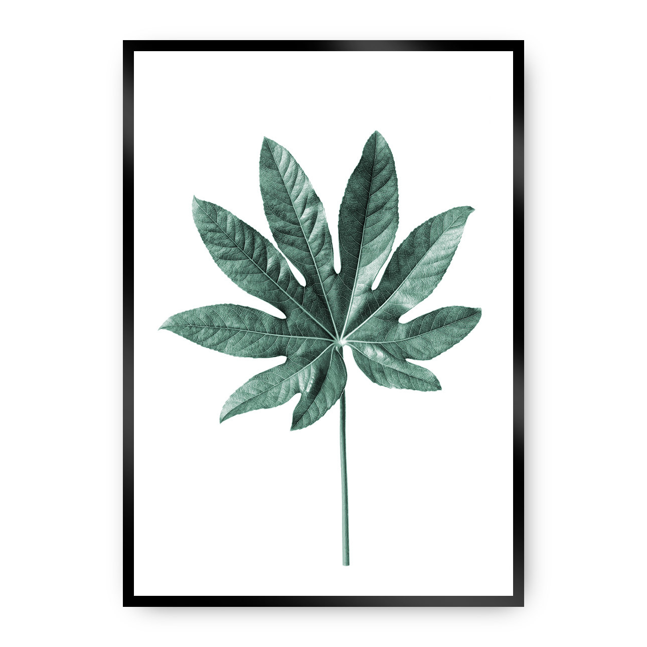 Poster Leaf Emerald Green, 70 x 100 cm , Rahmen wählen: schwarz günstig online kaufen