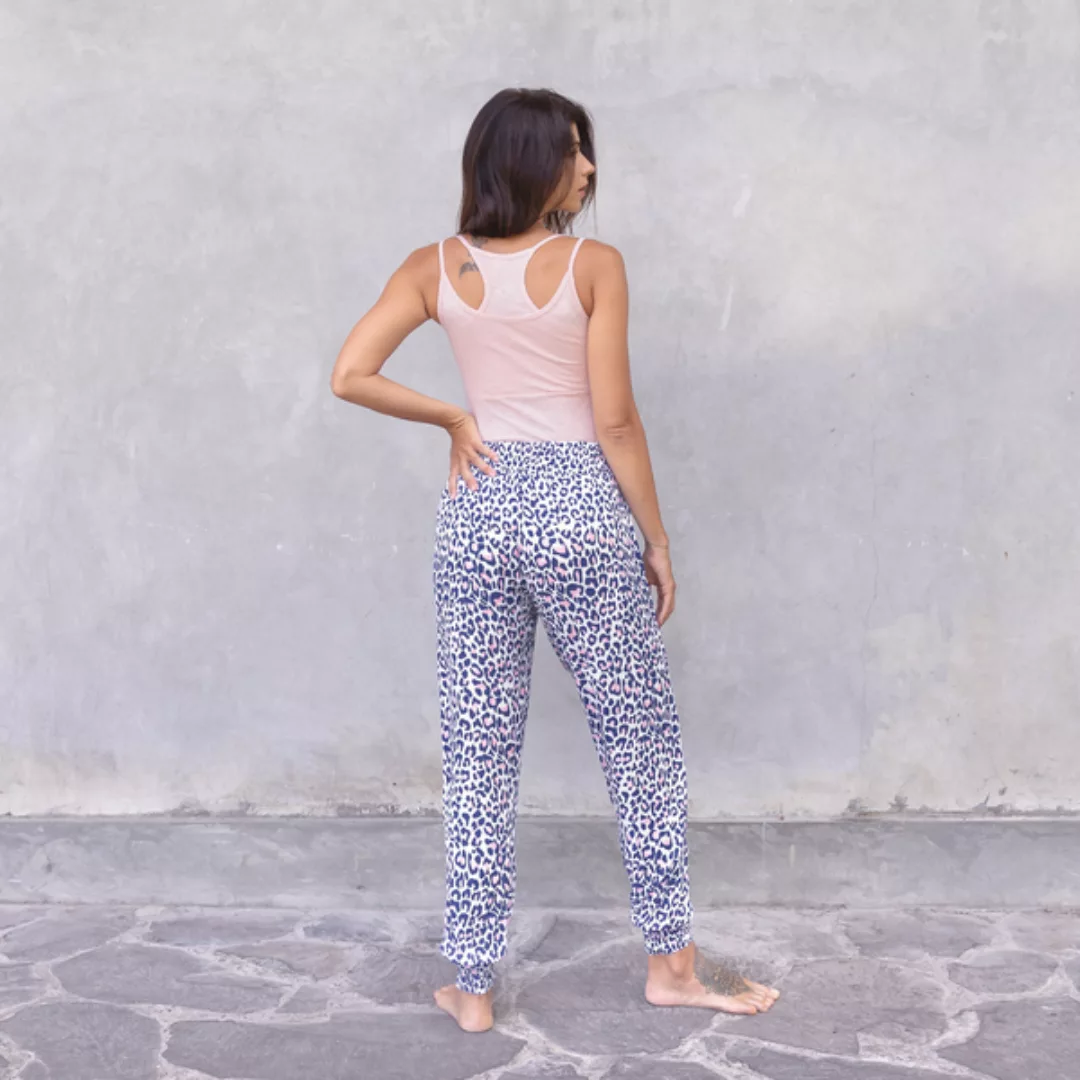 Ananda Leopardblue - Damen - Locker-leichte Sommerhose Für Yoga Und Freizei günstig online kaufen