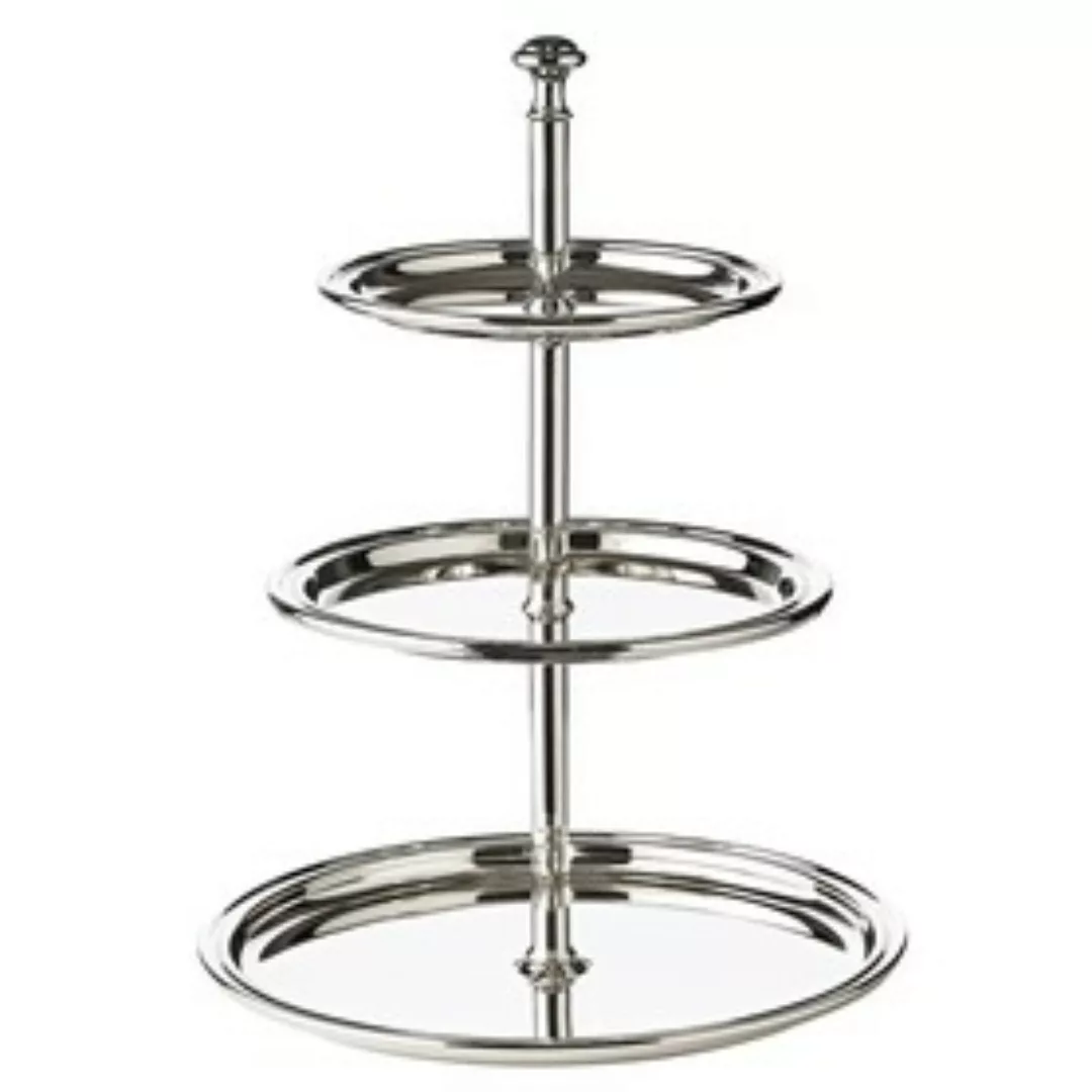 Etagere 'Faden', 3-stöckig H30xØ22/Ø17cm/Ø14, versilbert günstig online kaufen