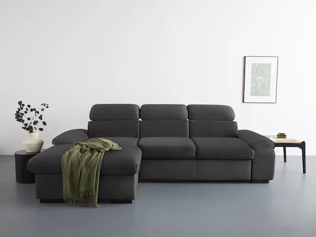COTTA Ecksofa »Lola L-Form mit Kopfteilfunktion & Hocker«, (Set, mit Hocker günstig online kaufen
