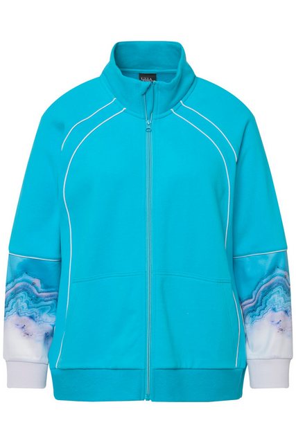 Ulla Popken Sweatjacke Sweatjacke Zierpaspel Stehkragen Kängurutasche günstig online kaufen