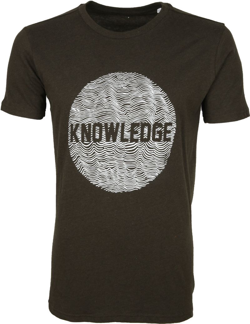Knowledge Cotton Apparel T-shirt Alder Dunkelgrün - Größe M günstig online kaufen