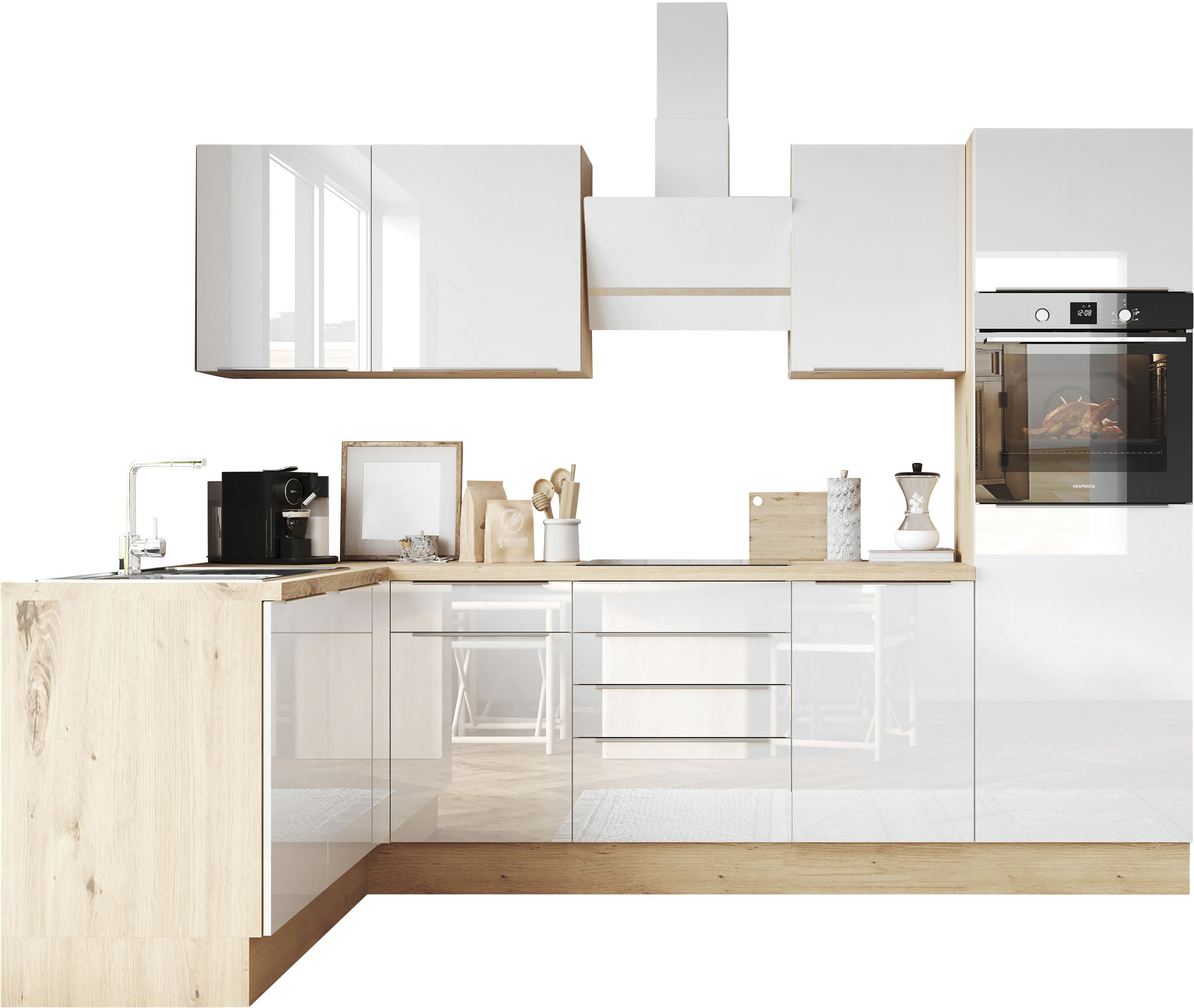 RESPEKTA Küchenzeile "Safado aus der Serie Marleen", Breite 280 cm, hochwer günstig online kaufen