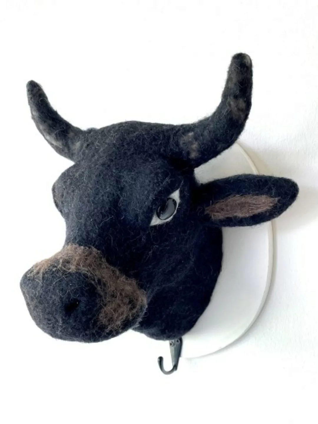 Kleiderhaken Tiermotiv Kuh schwarz 26 cm günstig online kaufen