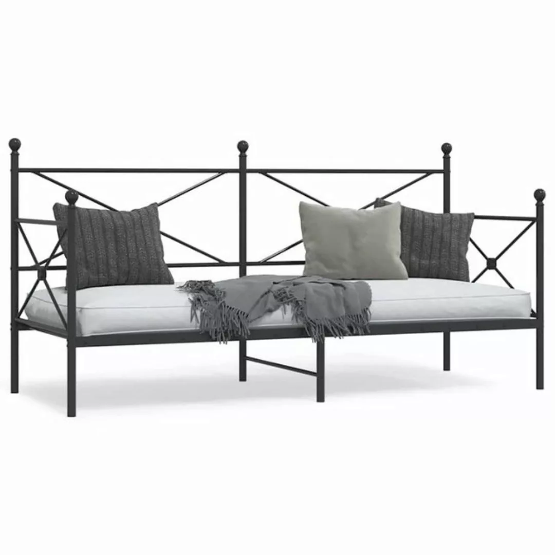 vidaXL Bett, Tagesbett ohne Matratze Schwarz 90x190 cm Stahl günstig online kaufen