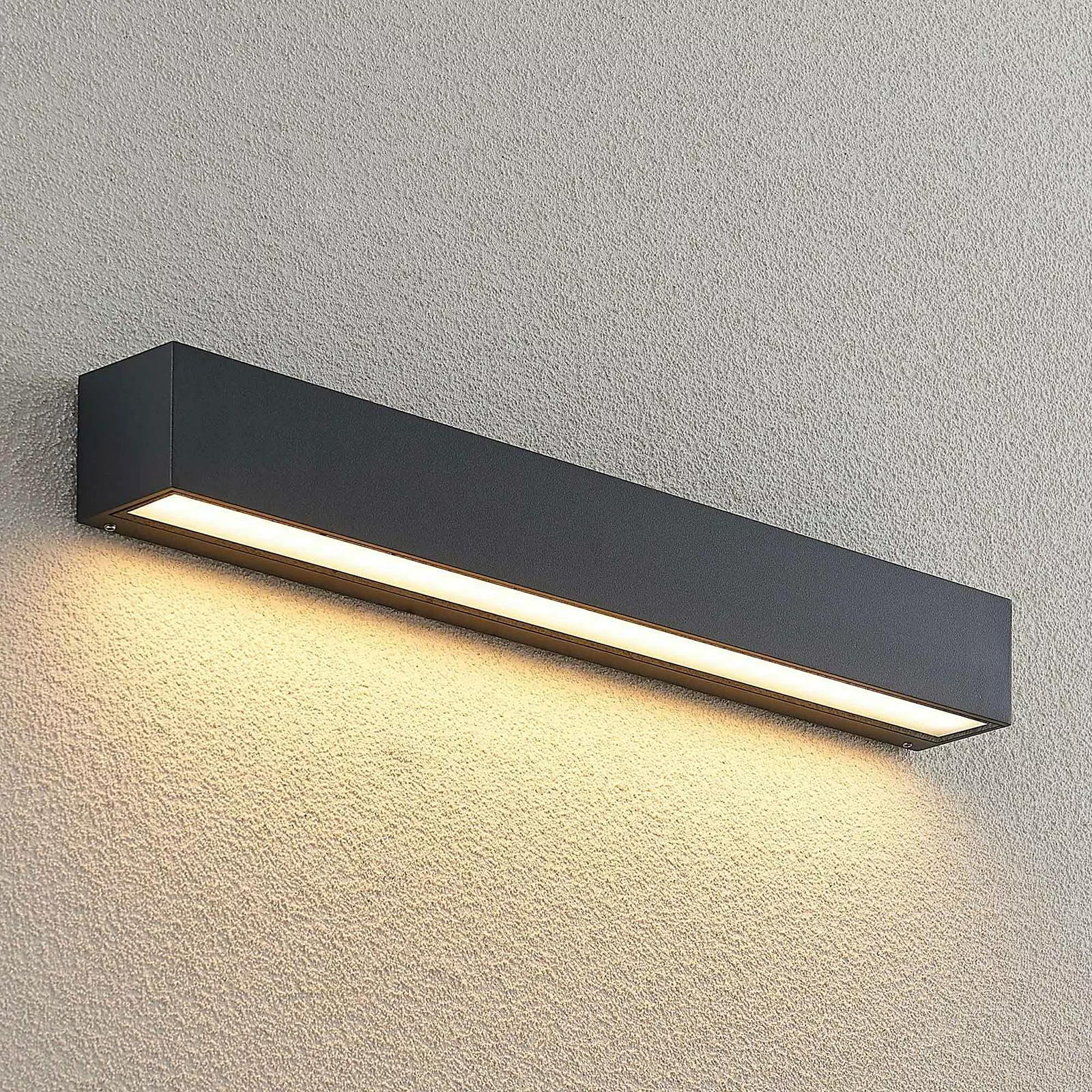Lucande Lengo LED-Wandlampe, 50 cm, grafit, 1-fl. günstig online kaufen