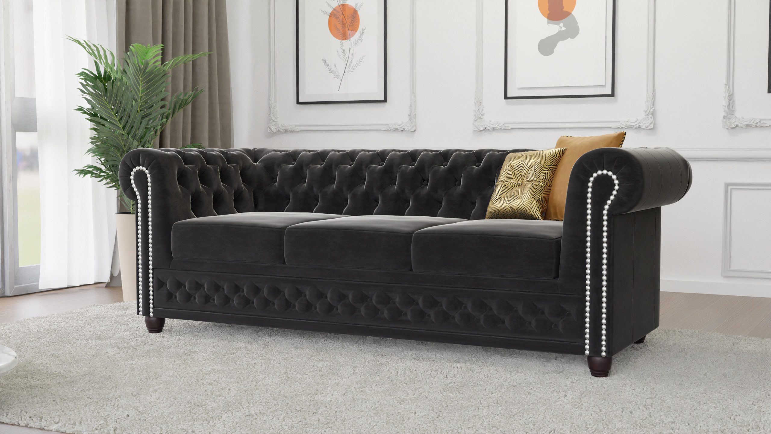 S-Style Möbel Chesterfield-Sofa Lena 3-Sitzer mit günstig online kaufen