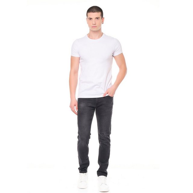 Smith & Solo Slim-fit-Jeans Jeans Herren 5-Pocket Design, Slimfit, Anthrazi günstig online kaufen