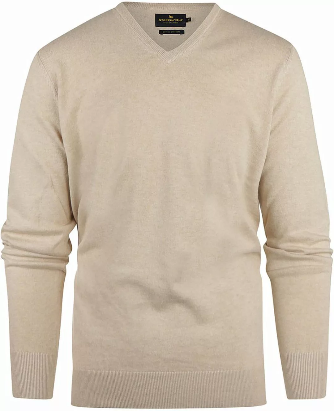 Steppin' Out Pullover Cashmere V-Ausschnitt Ecru - Größe 3XL günstig online kaufen