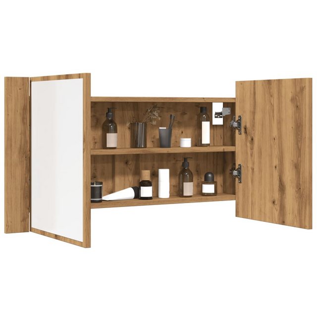 vidaXL Badezimmerspiegelschrank LED-Spiegelschrank Artisan-Eiche 90x12x45 c günstig online kaufen