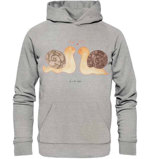 Mr. & Mrs. Panda Hoodie Größe XS Schnecken Liebe - Heather Grey - Geschenk, günstig online kaufen