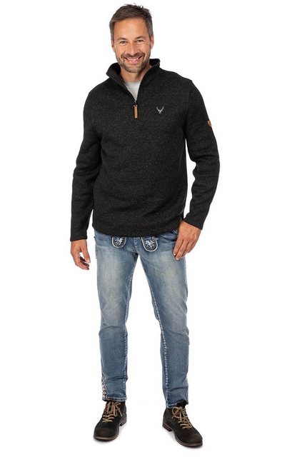 OS-Trachten Strickpullover Wanderpullover ATTLESEE anthrazit günstig online kaufen