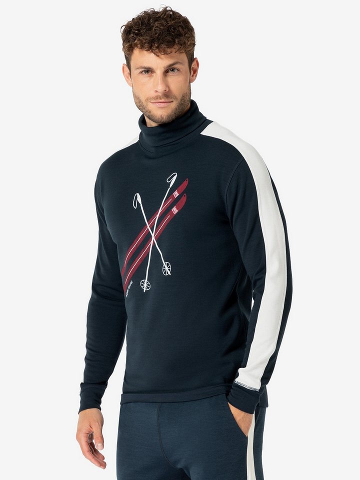 SUPER.NATURAL Sweatshirt für Herren, Merino KRYSSEDE SKI ROLL NECK mit Ski günstig online kaufen