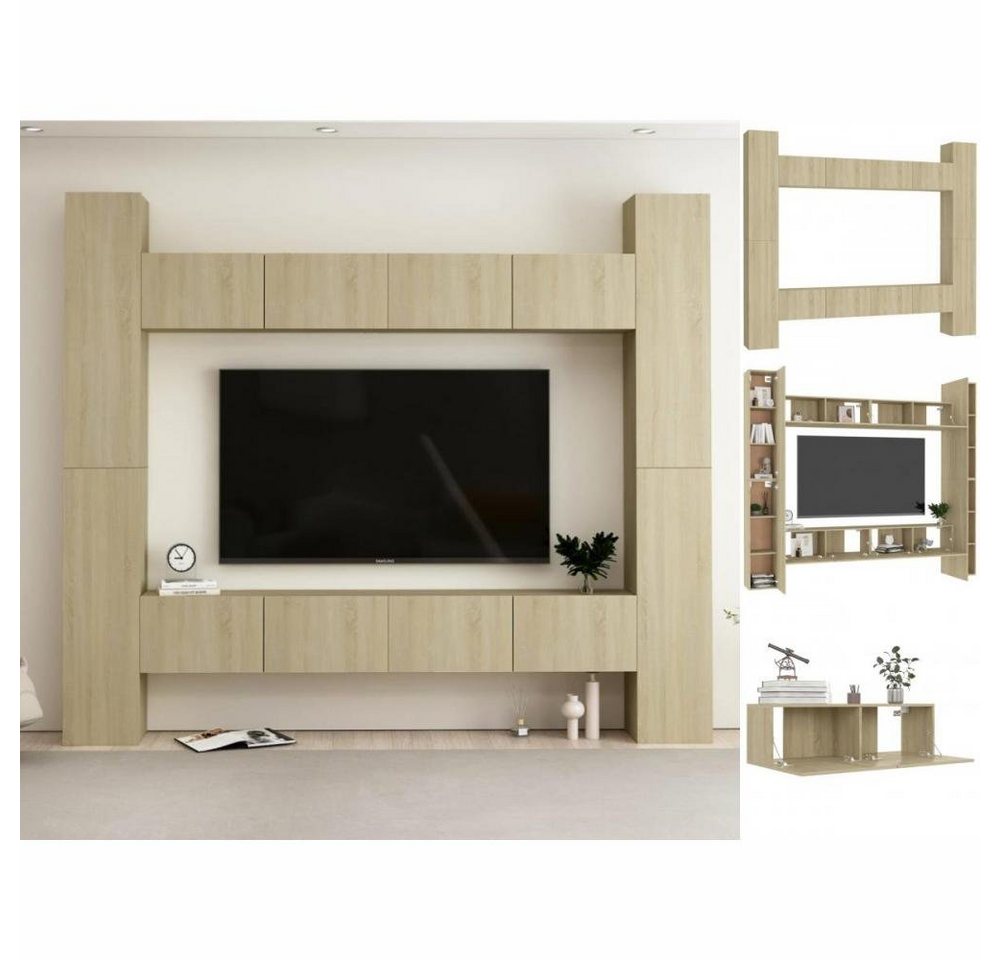 vidaXL TV-Schrank 8-tlg TV-Schrank-Set Sonoma-Eiche Spanplatte günstig online kaufen