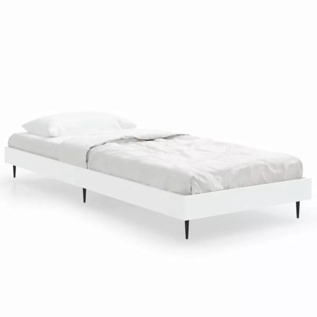 vidaXL Bett Bettgestell Weiß 75x190 cm Holzwerkstoff günstig online kaufen